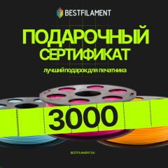 Подарочный сертификат на покупку пластика на сумму 3000 руб